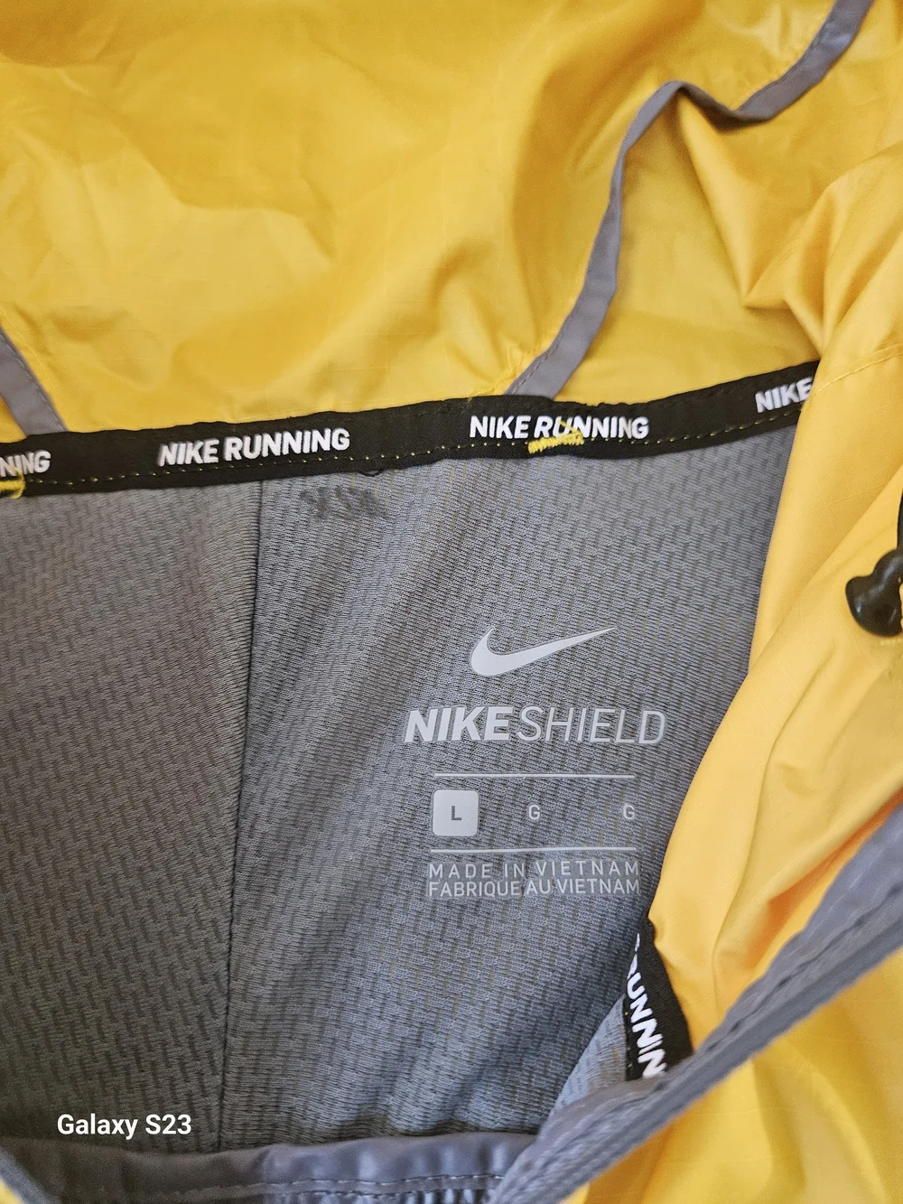 Nike Men’s Yellow and Gray Hooded Windbreaker Jacket - Lightweight Zip-Up